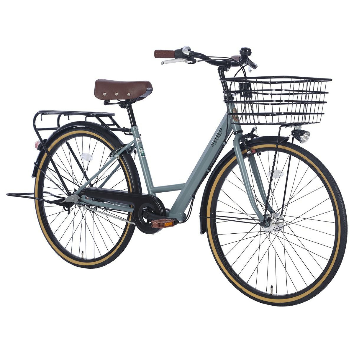 26インチ シティサイクルブラック 前カゴ付き 5月中旬入荷、入荷後販売再開】シティサイクル 自転車 26インチ 安定